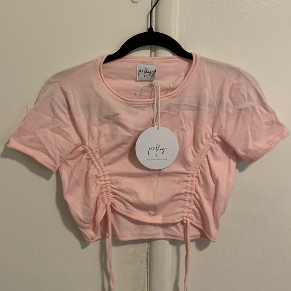 ✨2/$15✨⚡️Princess Polly geo pink crop top! NWT